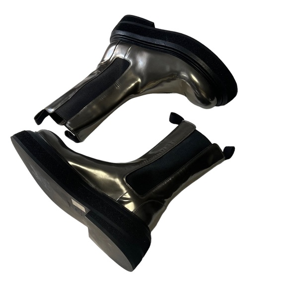 Marsèll Boots Women’s SZ 7.5 Zuccone Chelsea Silver Metallic Leather Mid-Calf - Picture 6 of 10